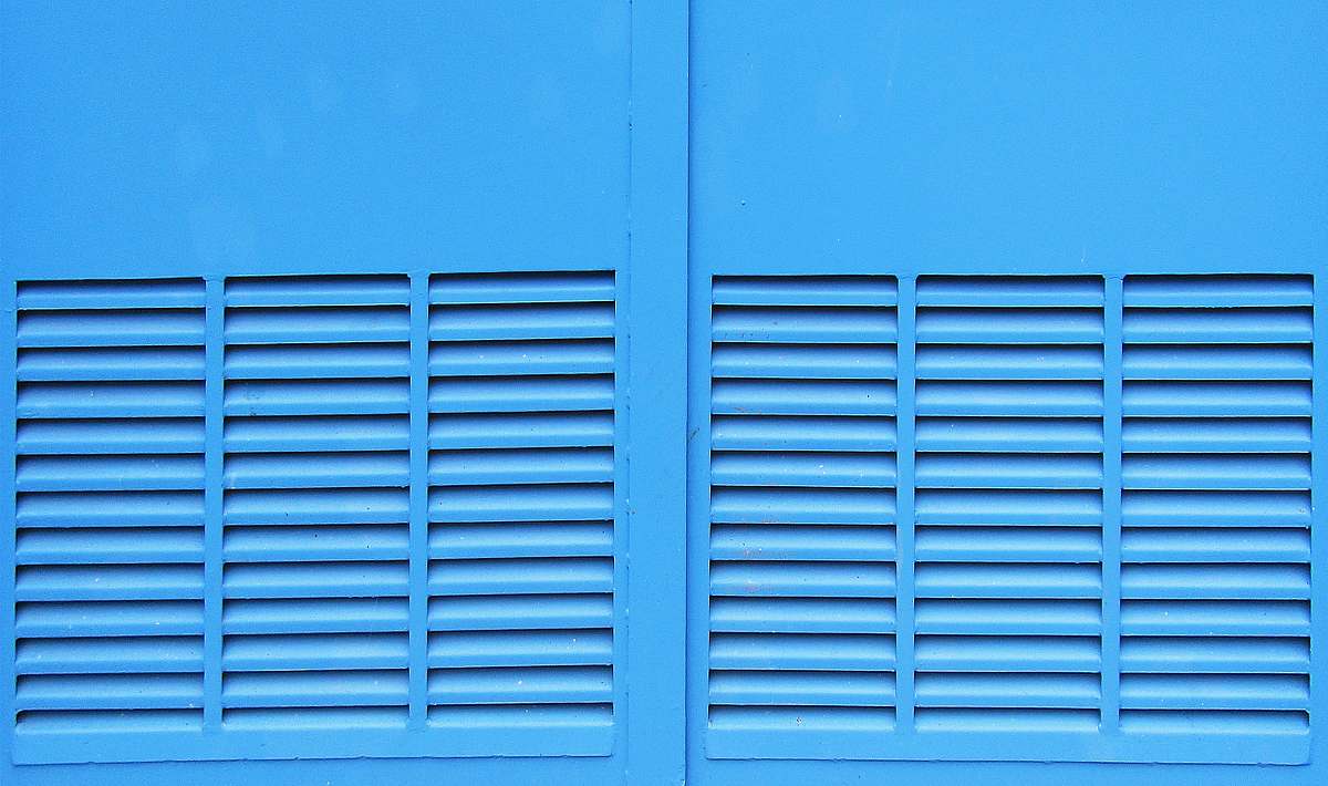 curtain blue louver shutter